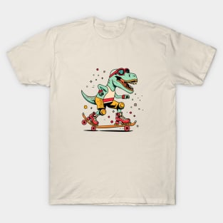 dino T rex Skating T-Shirt